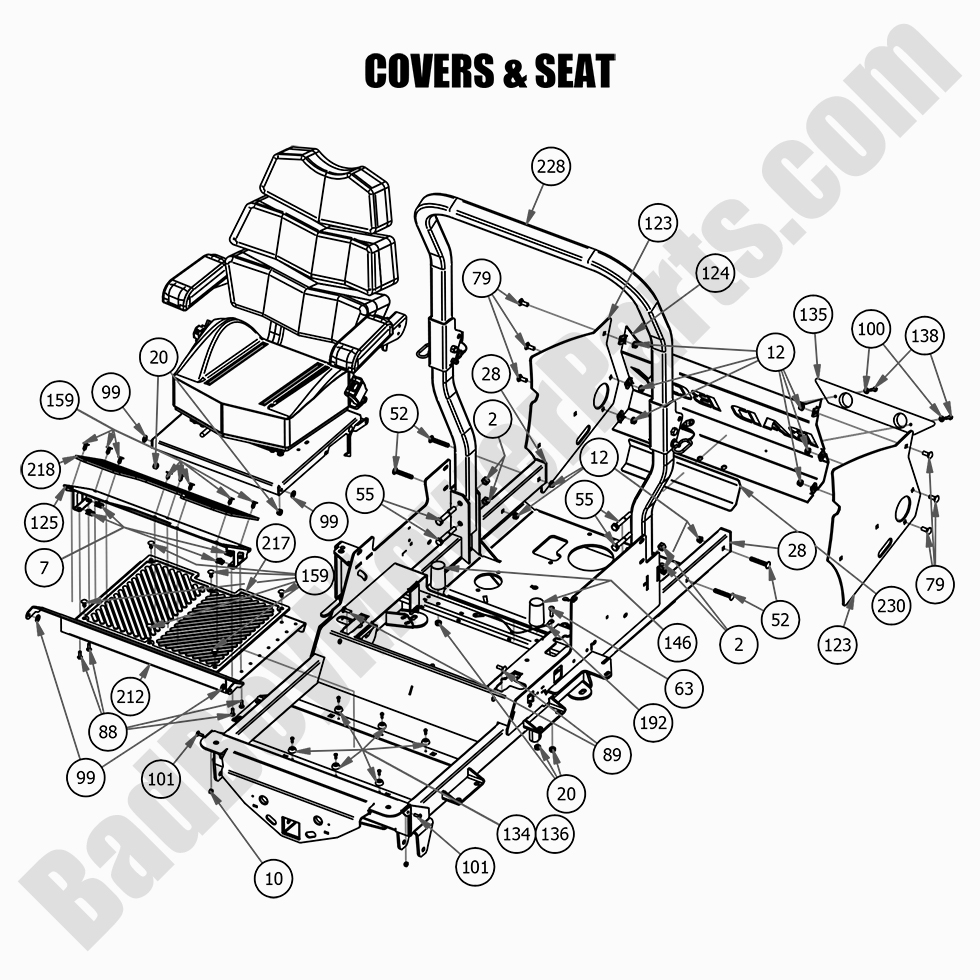 2663 - Bad Boy Mower Parts Lookup > 2021 > Rogue > Covers and Seat